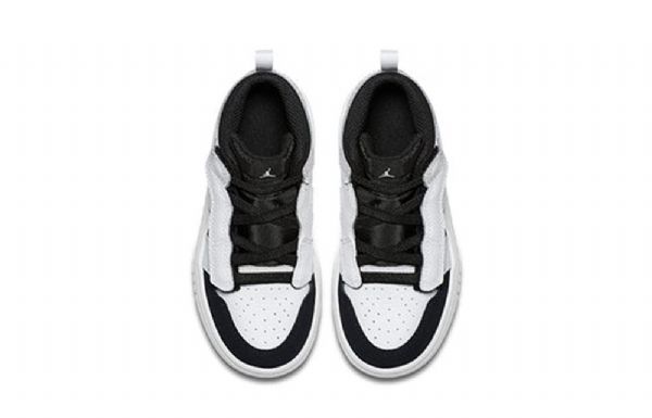 Nike Air Jordan 1 Mid Tops Alt Td Sko Barn Hvite Svarte