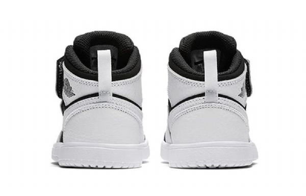 Nike Air Jordan 1 Mid Tops Alt Td Sko Barn Hvite Svarte