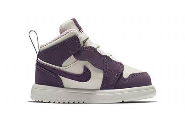 Nike Air Jordan 1 Mid Tops Alt Td Sko Barn Lilla