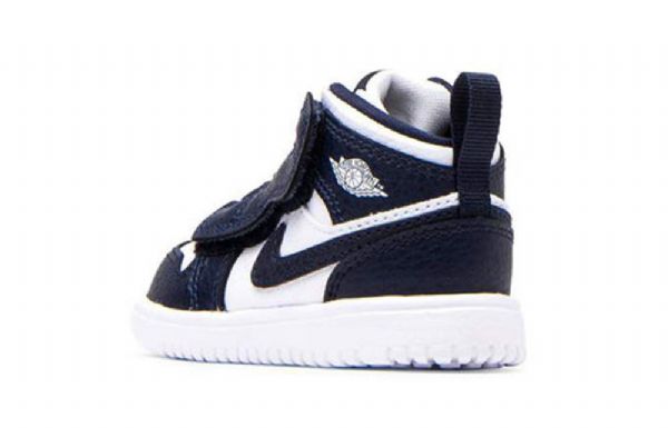 Nike Air Jordan 1 Mid Tops Alt Td Sko Barn Marineblå Hvite