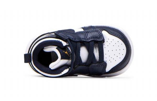 Nike Air Jordan 1 Mid Tops Alt Td Sko Barn Marineblå Hvite