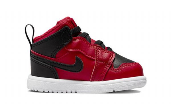 Nike Air Jordan 1 Mid Tops Alt Td Sko Barn Rød Svarte