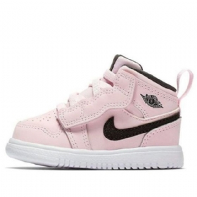 Nike Air Jordan 1 Mid Tops Alt Td Sko Barn Rosa Svarte