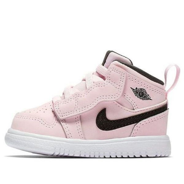 Nike Air Jordan 1 Mid Tops Alt Td Sko Barn Rosa Svarte