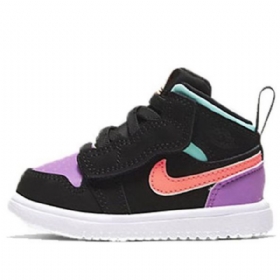 Nike Air Jordan 1 Mid Tops Alt Td Sko Barn Svarte