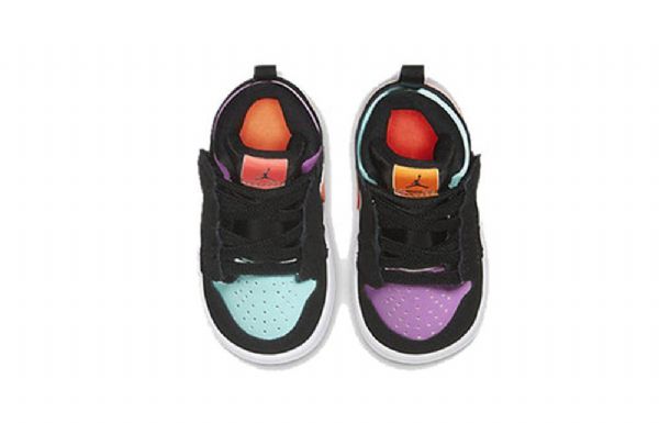 Nike Air Jordan 1 Mid Tops Alt Td Sko Barn Svarte