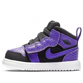Nike Air Jordan 1 Mid Tops Alt Td Sko Barn Svarte