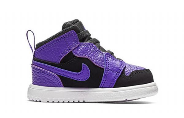 Nike Air Jordan 1 Mid Tops Alt Td Sko Barn Svarte