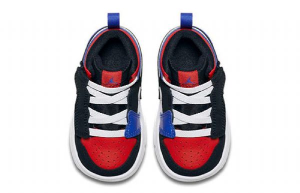 Nike Air Jordan 1 Mid Tops Alt Td Sko Barn Svarte Blå Hvite