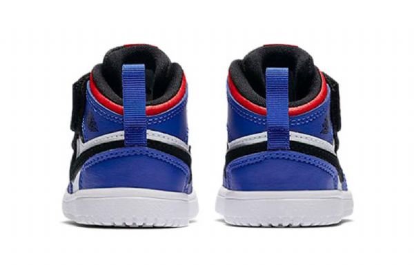 Nike Air Jordan 1 Mid Tops Alt Td Sko Barn Svarte Blå Hvite