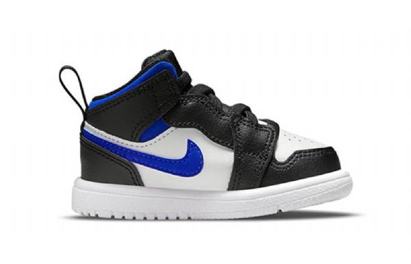 Nike Air Jordan 1 Mid Tops Alt Td Sko Barn Svarte Blå Hvite