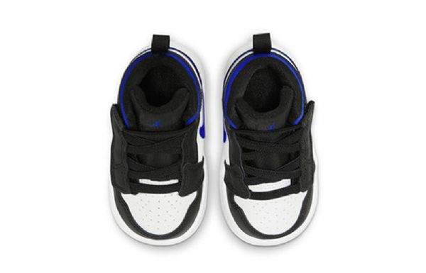 Nike Air Jordan 1 Mid Tops Alt Td Sko Barn Svarte Blå Hvite