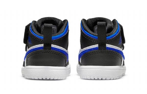Nike Air Jordan 1 Mid Tops Alt Td Sko Barn Svarte Blå Hvite