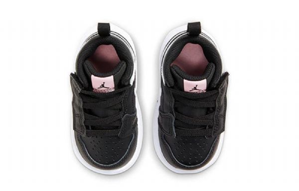 Nike Air Jordan 1 Mid Tops Alt Td Sko Barn Svarte Hvite