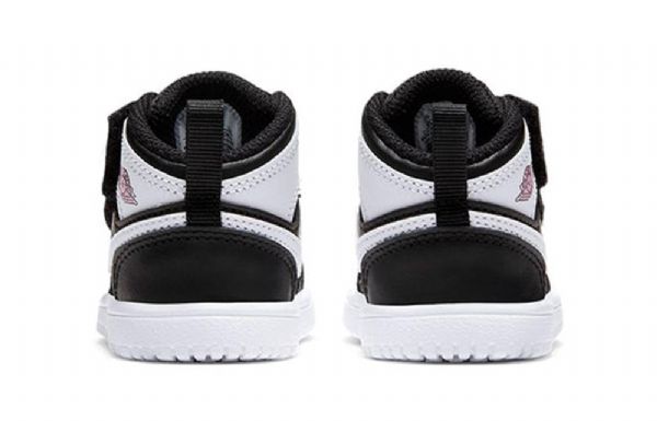 Nike Air Jordan 1 Mid Tops Alt Td Sko Barn Svarte Hvite
