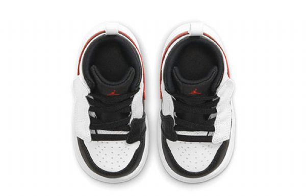 Nike Air Jordan 1 Mid Tops Alt Td Sko Barn Svarte Hvite