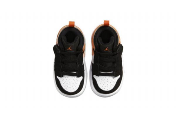 Nike Air Jordan 1 Mid Tops Alt Td Sko Barn Svarte Oransje