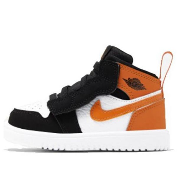 Nike Air Jordan 1 Mid Tops Alt Td Sko Barn Svarte Oransje