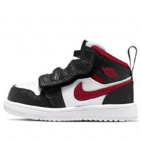 Nike Air Jordan 1 Mid Tops Alt Td Sko Barn Svarte Rød