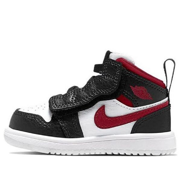 Nike Air Jordan 1 Mid Tops Alt Td Sko Barn Svarte Rød