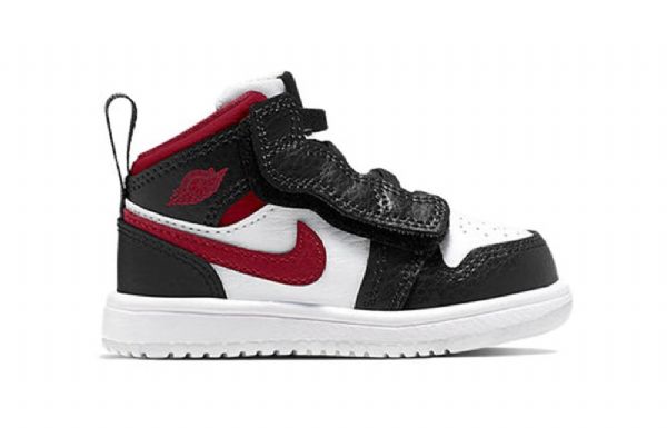Nike Air Jordan 1 Mid Tops Alt Td Sko Barn Svarte Rød