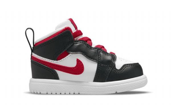 Nike Air Jordan 1 Mid Tops Alt Td Sko Barn Svarte Rød