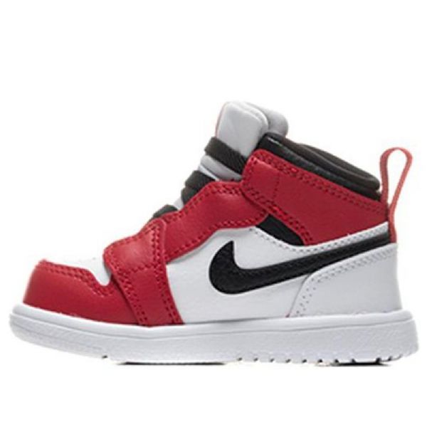 Nike Air Jordan 1 Mid Tops Alt Td Sko Barn Svarte Rød Hvite