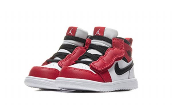 Nike Air Jordan 1 Mid Tops Alt Td Sko Barn Svarte Rød Hvite
