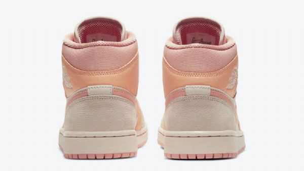 Nike Air Jordan 1 Mid Tops Apricot Sko Dame Oransje