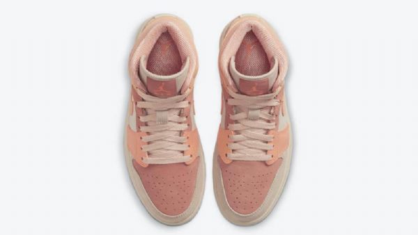 Nike Air Jordan 1 Mid Tops Apricot Sko Herre Oransje