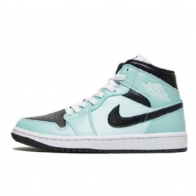 Nike Air Jordan 1 Mid Tops Aqua Tint Sko Dame Blå