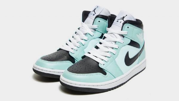 Nike Air Jordan 1 Mid Tops Aqua Tint Sko Herre Blå