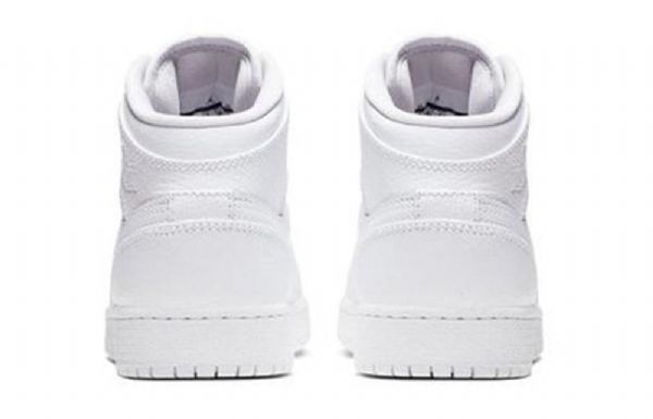Nike Air Jordan 1 Mid Tops Bg Retro Basketball Shoes Herre Hvite