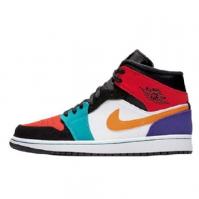 Nike Air Jordan 1 Mid Tops Bred Sko Herre Multicolor
