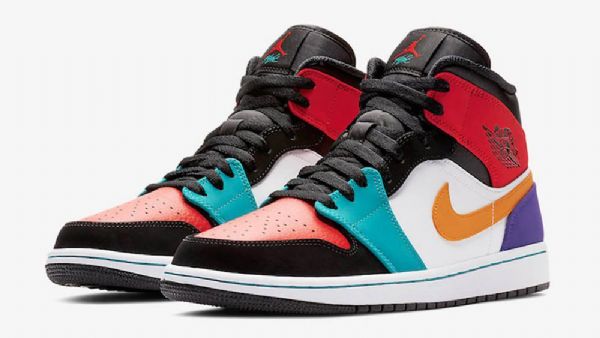 Nike Air Jordan 1 Mid Tops Bred Sko Herre Multicolor