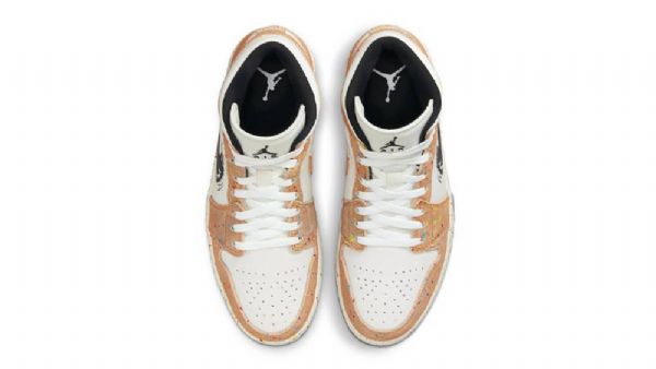 Nike Air Jordan 1 Mid Tops Brushstroke Sko Herre Korall Grå