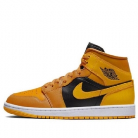 Nike Air Jordan 1 Mid Tops Chutney Taxi Retro Basketball Shoes Dame Gul