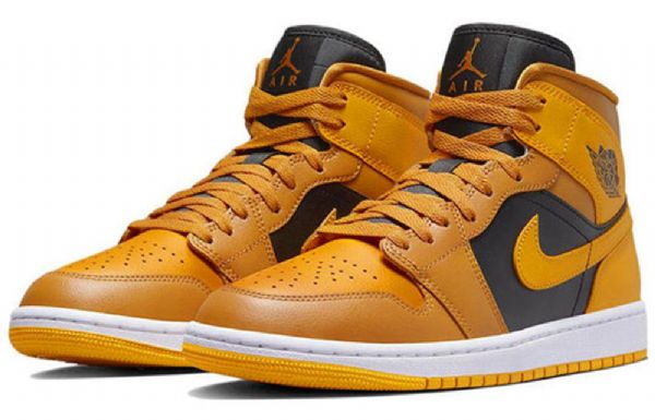 Nike Air Jordan 1 Mid Tops Chutney Taxi Retro Basketball Shoes Dame Gul