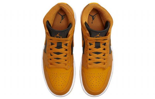 Nike Air Jordan 1 Mid Tops Chutney Taxi Retro Basketball Shoes Dame Gul