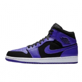 Nike Air Jordan 1 Mid Tops Concord Sko Herre Lilla Svarte
