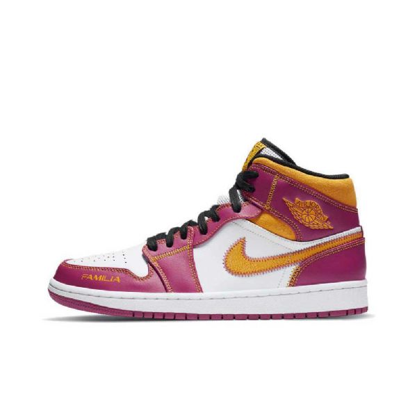 Nike Air Jordan 1 Mid Tops Dia De Muertos (day Of The Dead) Sko Herre Lilla Hvite