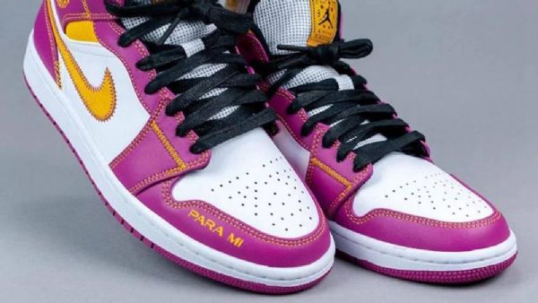 Nike Air Jordan 1 Mid Tops Dia De Muertos (day Of The Dead) Sko Herre Lilla Hvite