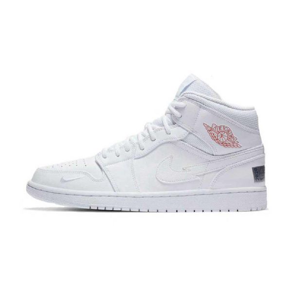 Nike Air Jordan 1 Mid Tops Euro Tour Sko Herre Hvite