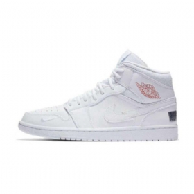 Nike Air Jordan 1 Mid Tops Euro Tour Sko Herre Hvite