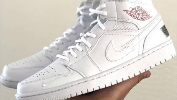 Nike Air Jordan 1 Mid Tops Euro Tour Sko Herre Hvite