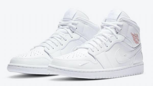 Nike Air Jordan 1 Mid Tops Euro Tour Sko Herre Hvite