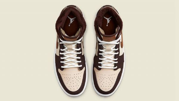 Nike Air Jordan 1 Mid Tops Fleece Sko Dame Brune Khaki