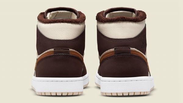Nike Air Jordan 1 Mid Tops Fleece Sko Dame Brune Khaki