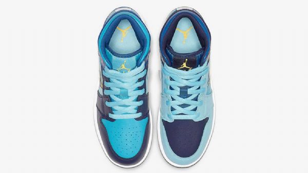 Nike Air Jordan 1 Mid Tops Fly Sko Herre Blå