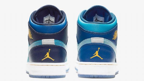 Nike Air Jordan 1 Mid Tops Fly Sko Herre Blå